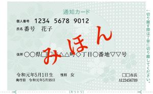 通知カード（見本）