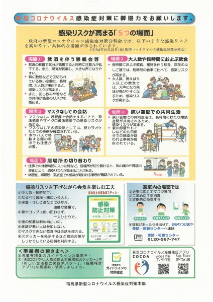 感染リスクが高まる「5つの場面」
