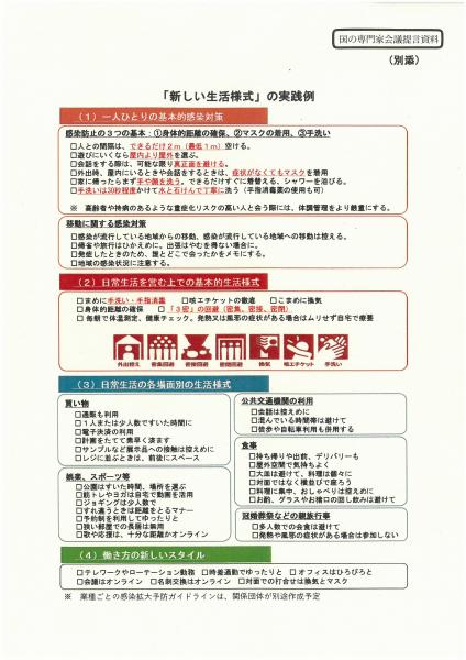 「新しい生活様式」の実践例