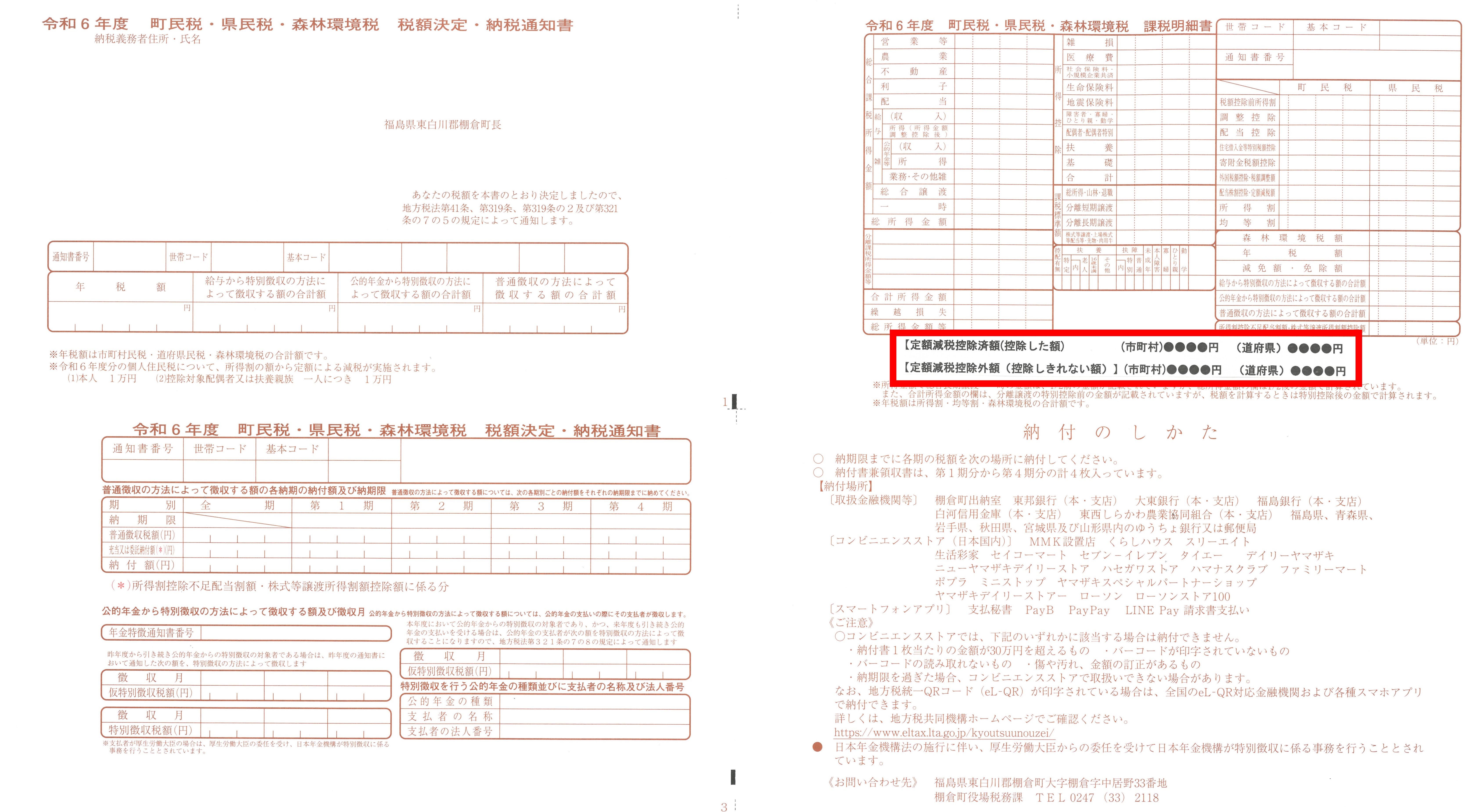 税額決定納税通知書